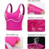 RUNNING GIRL Sports Bras for Women,Longline Workout Crop Tank Tops Padded with Built in Shelf Padded Sports Bra(Hot Pink)