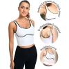 RUNNING GIRL Sports Bras for Women,Longline Workout Crop Tank Tops Padded with Built in Shelf Padded Sports Bra(White)