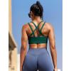 RUNNING GIRL Sports Bras for Women,Molded Cup Strappy Running High Support Sports Bras Workout Yoga Bra(Dark Green)
