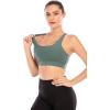 RUNNING GIRL Sports Bras for Women,Padded Sports Bra Tank Top Sexy Crisscross Back High Impact Longline Workout Yoga Bra(1-ash Green)