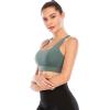 RUNNING GIRL Sports Bras for Women,Padded Sports Bra Tank Top Sexy Crisscross Back High Impact Longline Workout Yoga Bra(1-ash Green)