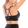 RUNNING GIRL Sports Bras for Women,Padded Sports Bra Tank Top Sexy Crisscross Back High Impact Longline Workout Yoga Bra(1-black)