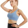 RUNNING GIRL Sports Bras for Women,Padded Sports Bra Tank Top Sexy Crisscross Back High Impact Longline Workout Yoga Bra(1-blue)