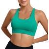 RUNNING GIRL Sports Bras for Women,Padded Sports Bra Tank Top Sexy Crisscross Back High Impact Longline Workout Yoga Bra(1-bright Green)