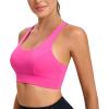 RUNNING GIRL Sports Bras for Women,Padded Sports Bra Tank Top Sexy Crisscross Back High Impact Longline Workout Yoga Bra(1-hot Pink)