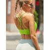 RUNNING GIRL Sports Bras for Women,Padded Sports Bra Tank Top Sexy Crisscross Back High Impact Longline Workout Yoga Bra(2-electric Lemon)
