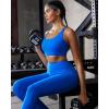 RUNNING GIRL Sports Bras for Women,Padded Sports Bra Tank Top Sexy Crisscross Back High Impact Longline Workout Yoga Bra(Cerulean Blue)