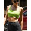 RUNNING GIRL Sports Bras for Women,Padded Sports Bra Tank Top Sexy Crisscross Back High Impact Longline Workout Yoga Bra(Electric Lemon)