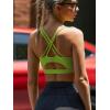 RUNNING GIRL Sports Bras for Women,Padded Sports Bra Tank Top Sexy Crisscross Back High Impact Longline Workout Yoga Bra(Electric Lemon)