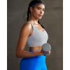 RUNNING GIRL Sports Bras for Women,Padded Sports Bra Tank Top Sexy Crisscross Back High Impact Longline Workout Yoga Bra(Icy Grey)
