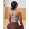 RUNNING GIRL Sports Bras for Women,Padded Sports Bra Tank Top Sexy Crisscross Back High Impact Longline Workout Yoga Bra(Ink Blue)