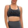 RUNNING GIRL Sports Bras for Women,Padded Sports Bra Tank Top Sexy Crisscross Back High Impact Longline Workout Yoga Bra(Leopard Print)