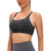 RUNNING GIRL Sports Bras for Women,Padded Sports Bra Tank Top Sexy Crisscross Back High Impact Longline Workout Yoga Bra(Leopard Print)