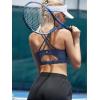 RUNNING GIRL Sports Bras for Women,Padded Sports Bra Tank Top Sexy Crisscross Back High Impact Longline Workout Yoga Bra(Navy Blue)