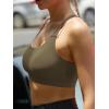 RUNNING GIRL Sports Bras for Women,Padded Sports Bra Tank Top Sexy Crisscross Back High Impact Longline Workout Yoga Bra(Oak Brown)