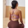 RUNNING GIRL Sports Bras for Women,Padded Sports Bra Tank Top Sexy Crisscross Back High Impact Longline Workout Yoga Bra(Purple)