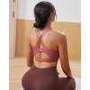 RUNNING GIRL Sports Bras for Women,Padded Sports Bra Tank Top Sexy Crisscross Back High Impact Longline Workout Yoga Bra(Rose Red)
