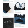 RUNNING GIRL Sports Bras for Women,Padded Sports Bra Tank Top Sexy Crisscross Back High Impact Longline Workout Yoga Bra(Teal)