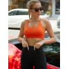 RUNNING GIRL Sports Bras for Women,Padded Sports Bra Tank Top Sexy Crisscross Back High Impact Longline Workout Yoga Bra(Vermillion Orange)