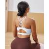 RUNNING GIRL Sports Bras for Women,Padded Sports Bra Tank Top Sexy Crisscross Back High Impact Longline Workout Yoga Bra(White)