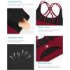 RUNNING GIRL Sports Bras for Women,Padded Sports Bra Tank Top Sexy Crisscross Back High Impact Longline Workout Yoga Bra(Winedred)