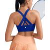 RUNNING GIRL Sports Bras for Women,Padded Strappy Sports Bras Criss-Cross Back Medium Support Sports Bras with Removable Cups(A-bright Blue)