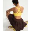 RUNNING GIRL Sports Bras for Women,Padded Strappy Sports Bras Criss-Cross Back Medium Support Sports Bras with Removable Cups(A-bright Yellow)