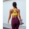 RUNNING GIRL Sports Bras for Women,Padded Strappy Sports Bras Criss-Cross Back Medium Support Sports Bras with Removable Cups(A-bright Yellow)