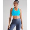 RUNNING GIRL Sports Bras for Women,Padded Strappy Sports Bras Criss-Cross Back Medium Support Sports Bras with Removable Cups(A-brilliant Blue)