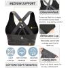 RUNNING GIRL Sports Bras for Women,Padded Strappy Sports Bras Criss-Cross Back Medium Support Sports Bras with Removable Cups(A-camouflage Black)