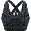 RUNNING GIRL Sports Bras for Women,Padded Strappy Sports Bras Criss-Cross Back Medium Support Sports Bras with Removable Cups(A-leopard Print)