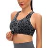 RUNNING GIRL Sports Bras for Women,Padded Strappy Sports Bras Criss-Cross Back Medium Support Sports Bras with Removable Cups(A-leopard Print)