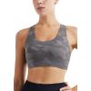 RUNNING GIRL Sports Bras for Women,Padded Strappy Sports Bras Criss-Cross Back Medium Support Sports Bras with Removable Cups(B-camouflage Black)