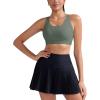RUNNING GIRL Sports Bras for Women,Padded Strappy Sports Bras Criss-Cross Back Medium Support Sports Bras with Removable Cups(B-dark Green)