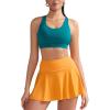 RUNNING GIRL Sports Bras for Women,Padded Strappy Sports Bras Criss-Cross Back Medium Support Sports Bras with Removable Cups(B-storm Teal)