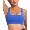 RUNNING GIRL Sports Bras for Women,Padded Strappy Sports Bras Criss-Cross Back Medium Support Sports Bras with Removable Cups(D-brillant Blue)