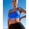 RUNNING GIRL Sports Bras for Women,Padded Strappy Sports Bras Criss-Cross Back Medium Support Sports Bras with Removable Cups(D-brillant Blue)