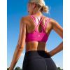 RUNNING GIRL Sports Bras for Women,Padded Strappy Sports Bras Criss-Cross Back Medium Support Sports Bras with Removable Cups(D-hot Pink)