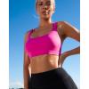 RUNNING GIRL Sports Bras for Women,Padded Strappy Sports Bras Criss-Cross Back Medium Support Sports Bras with Removable Cups(D-hot Pink)