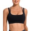 RUNNING GIRL Sports Bras for Women,Padded Strappy Sports Bras Criss-Cross Back Medium Support Sports Bras with Removable Cups(D-ink Black)