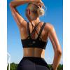 RUNNING GIRL Sports Bras for Women,Padded Strappy Sports Bras Criss-Cross Back Medium Support Sports Bras with Removable Cups(D-ink Black)