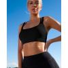 RUNNING GIRL Sports Bras for Women,Padded Strappy Sports Bras Criss-Cross Back Medium Support Sports Bras with Removable Cups(D-ink Black)