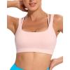 RUNNING GIRL Sports Bras for Women,Padded Strappy Sports Bras Criss-Cross Back Medium Support Sports Bras with Removable Cups(D-light Pink)