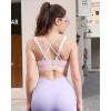 RUNNING GIRL Sports Bras for Women,Padded Strappy Sports Bras Criss-Cross Back Medium Support Sports Bras with Removable Cups(D-light Pink)