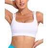 RUNNING GIRL Sports Bras for Women,Padded Strappy Sports Bras Criss-Cross Back Medium Support Sports Bras with Removable Cups(D-snow White)