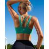 RUNNING GIRL Sports Bras for Women,Padded Strappy Sports Bras Criss-Cross Back Medium Support Sports Bras with Removable Cups(D-vivid Green)