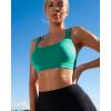RUNNING GIRL Sports Bras for Women,Padded Strappy Sports Bras Criss-Cross Back Medium Support Sports Bras with Removable Cups(D-vivid Green)