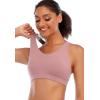 RUNNING GIRL Sports Bras for Women,Padded Strappy Sports Bras Criss-Cross Back Medium Support Sports Bras with Removable Cups(Purple)