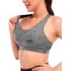 RUNNING GIRL Sports Bras for Women,Padded Strappy Sports Bras Criss-Cross Back Medium Support Sports Bras with Removable Cups(Slate Grey)