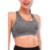 RUNNING GIRL Sports Bras for Women,Padded Strappy Sports Bras Criss-Cross Back Medium Support Sports Bras with Removable Cups(Slate Grey)
